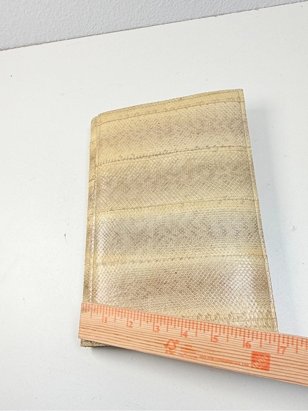 Vintage Nicole Saldana Genuine Snakeskin Red Trim Envelope Clutch Purse